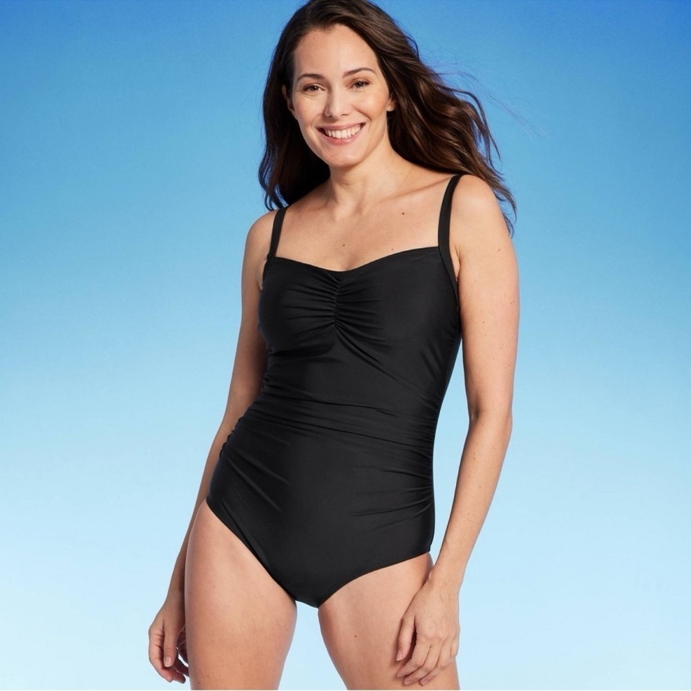 Lands' End Women's Tankini Swimwear Tummy Control One Piece Swimsuit Small